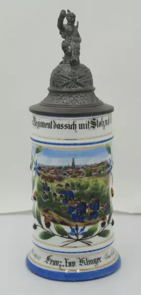 Bavarian Porcelain Reservist Beer Stein Visuel 1 principal